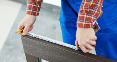 technician with a door